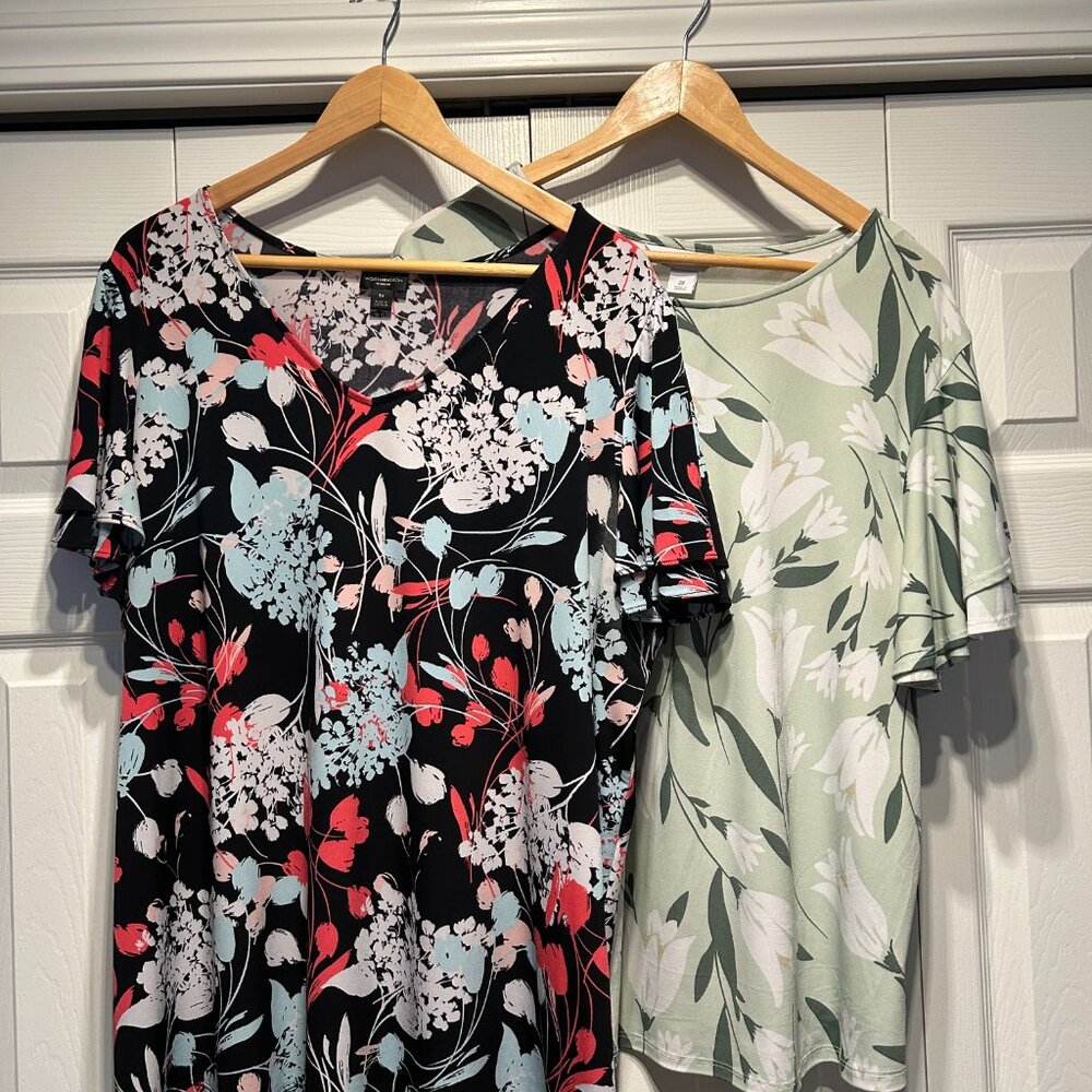 No ironing required with these 2 colourful tops!